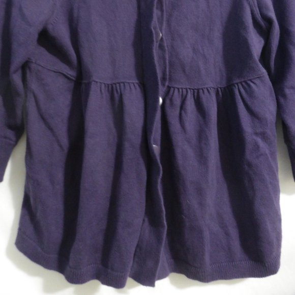 GAP, size small, purple large button front cardigan with pleated bottom, GUC - Picture 7 of 14